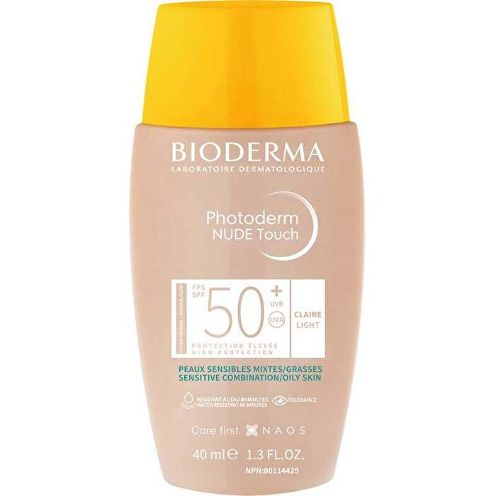 Bioderma Photoderm Nude Touch Fluid Spf 50+ - Protective Toned Fluid For Combination To Oily Skin 40ml