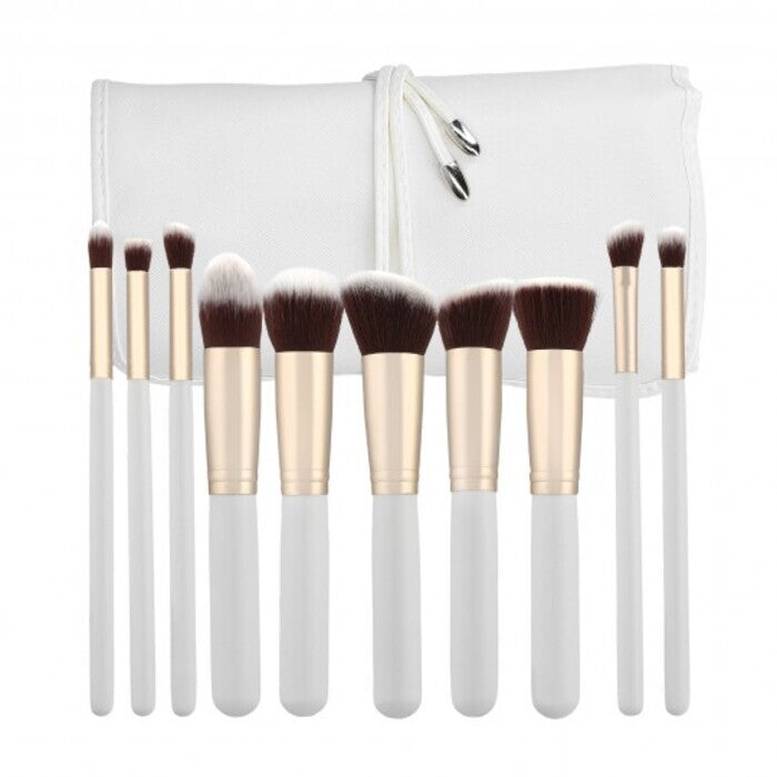 Mimo Makeup Brush Set Kabuki White (10 Pcs )