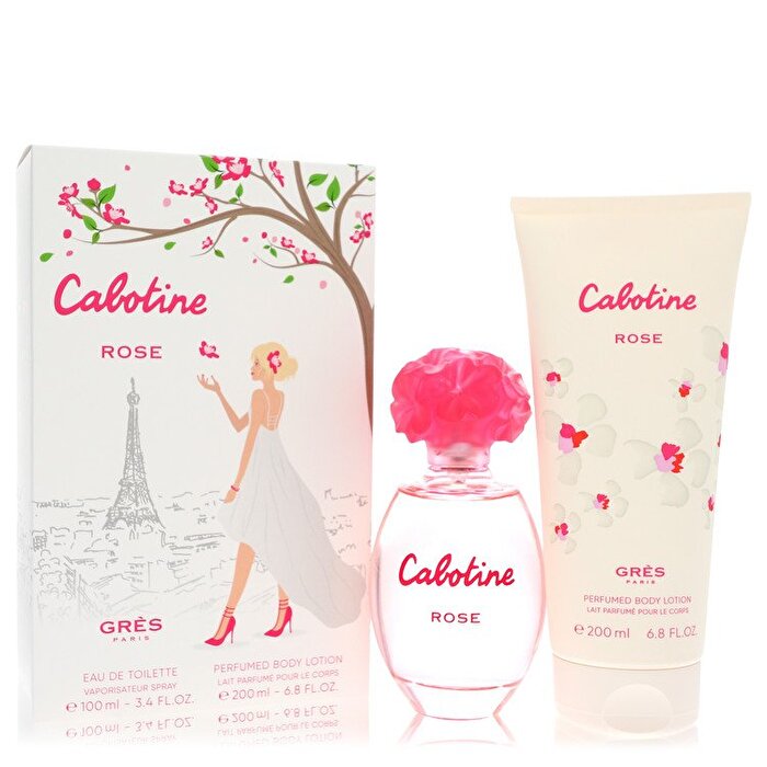 Gres Cabotine Rose Gift Set - Eau De Toilette Spray + 6.7 oz Body Lotion