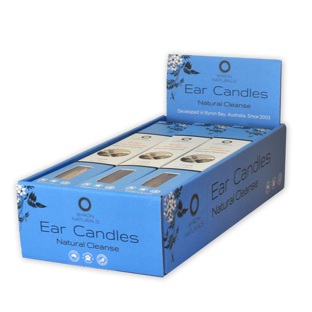 Byron Naturals Ear Candles 1 Pair x 12 Display
