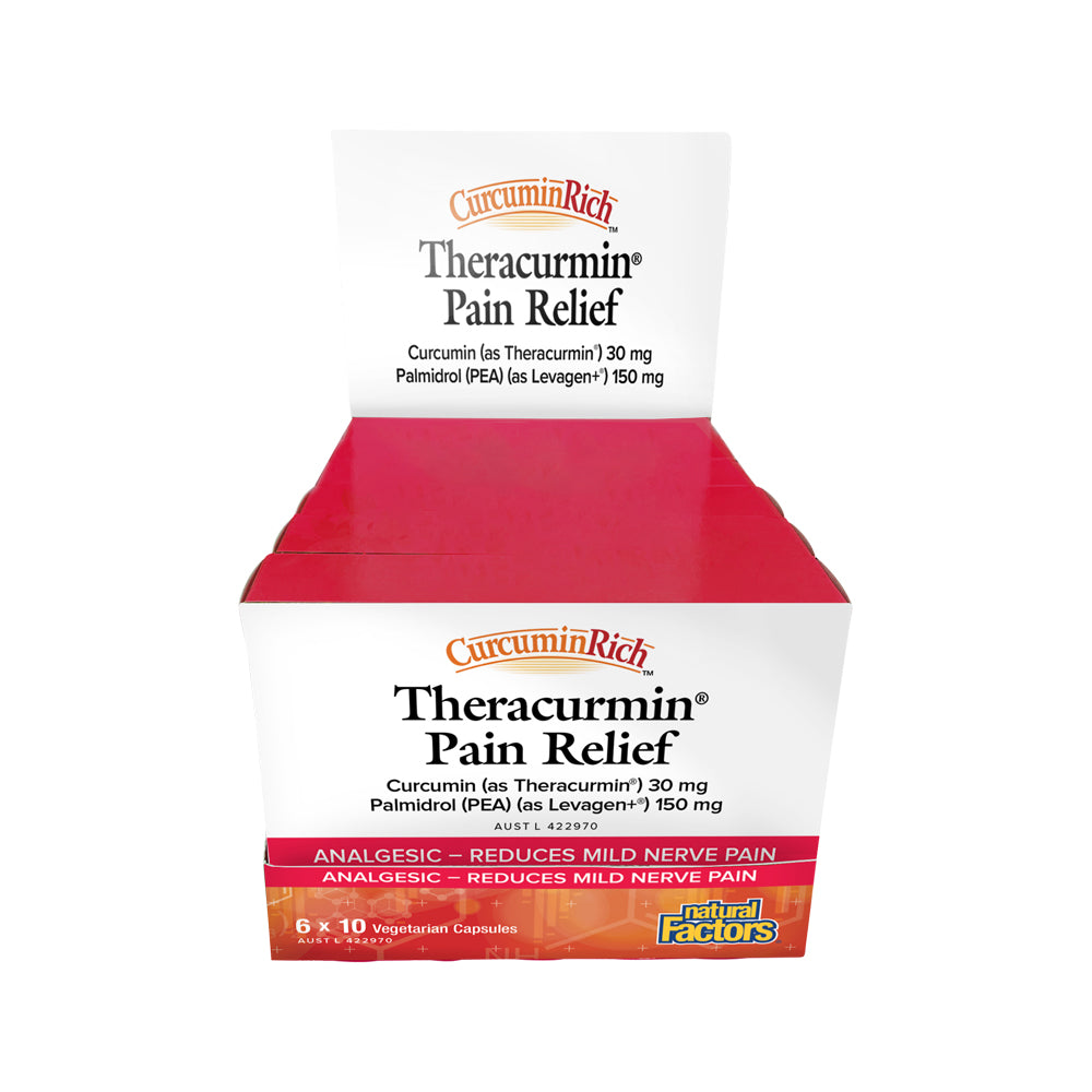 Natural Factors Theracurmin Pain Relief 10vc x 6 Display