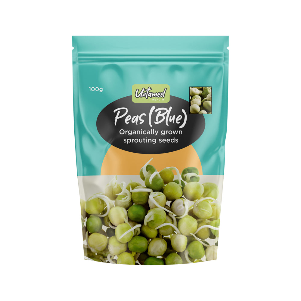 Untamed Health Organically Grown Sprouting Seeds Peas (Blue) 100g