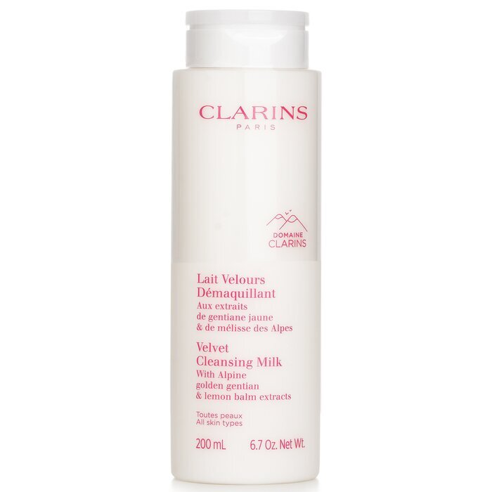 Clarins Velvet Cleansing Milk with Alpine Golden Gentian & Lemon Balm Extracts 200ml/6.7oz