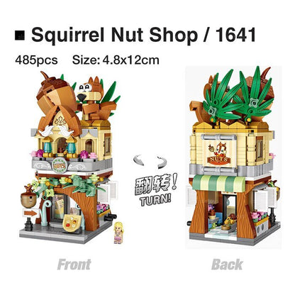LOZ Street Series - Squirrel Nut Shop Building Bricks Set 19.5x16.5x4.5cm
