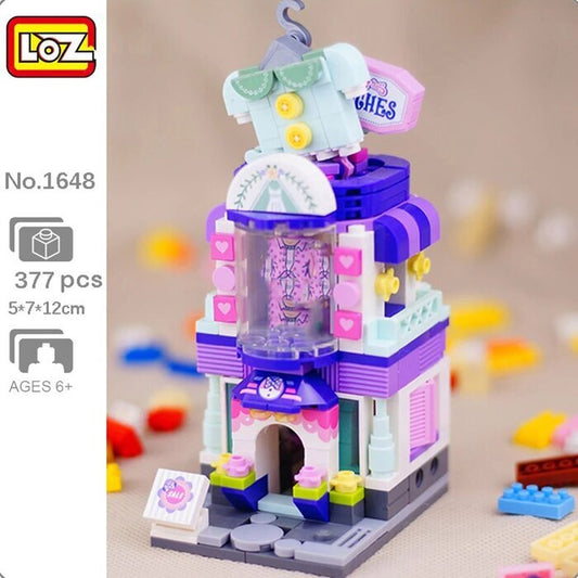 LOZ Street Series - Clothing Store Building Bricks Set 19.5x16.5x4.5cm