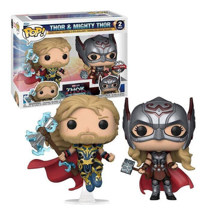 Funko POP! Marvel: Thor 4: Love and Thunder - Thor & Mighty Thor Toy Figures 16x21x9cm