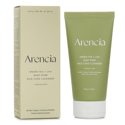 Arencia Green Tea + LHA Deep Pore Rice Cake Cleanser 150g