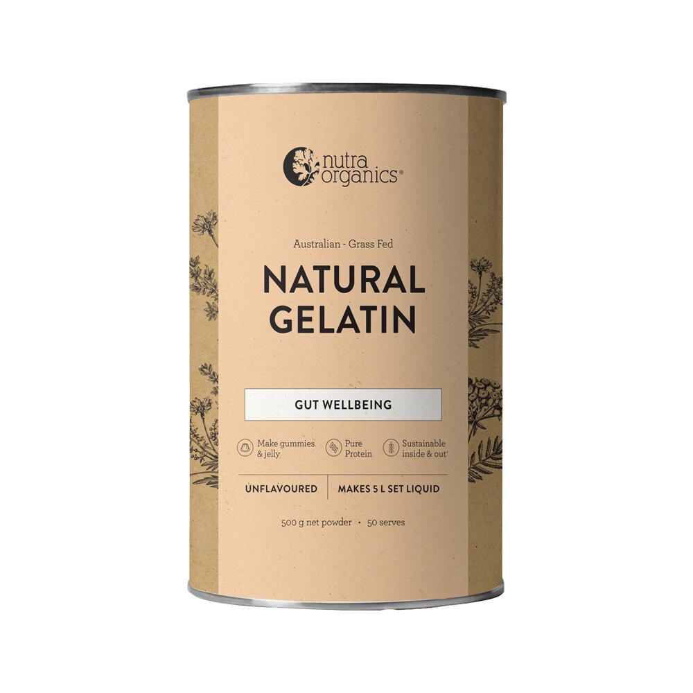 Nutra Organics Natural Gelatin Unflavoured 500g