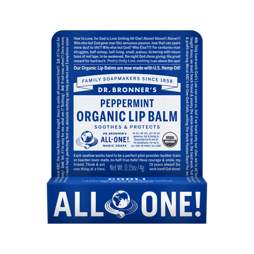 Dr. Bronner's Organic Lip Balm Peppermint Hang Sell 4g